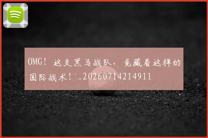 OMG!这支黑马战队,竟藏着这样的国际战术!_20260714214911